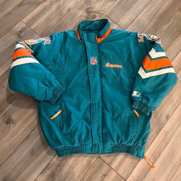 STARTER Jackets & Coats Vintage Starter Miami Dolphins Full Zip